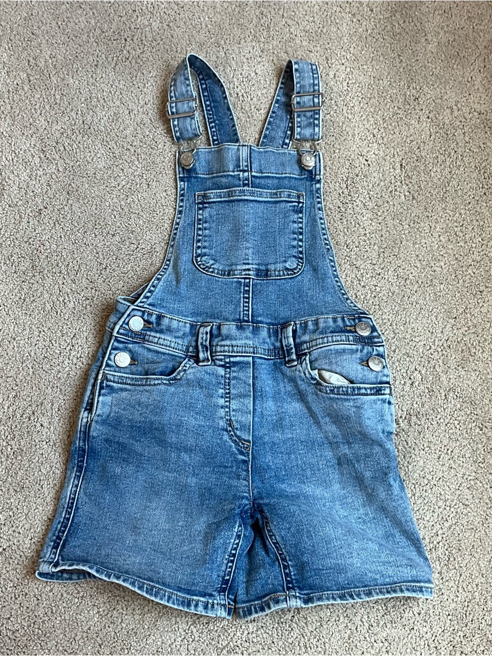 Crewcuts Girls Blue Denim Overall Shorts